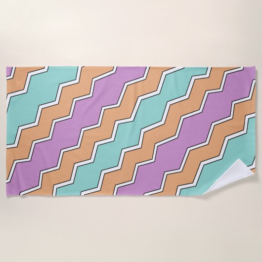 ZigZag geometrisch patroon Strandlaken (Voorkant)