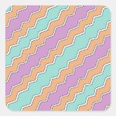 ZigZag geometrisch patroon Vierkante Sticker (Voorkant)