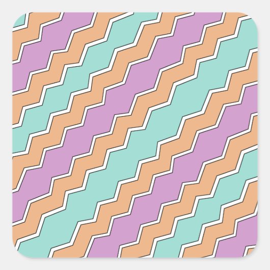 ZigZag geometrisch patroon Vierkante Sticker (Voorkant)