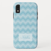 Zigzag gepatenteerde blauwe naam initiaal Case-Mate iPhone case (Achterkant)