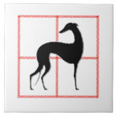 Zigzag-gestileerde windhond tegeltje (Voorkant)