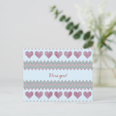 Zigzag harten briefkaart (Staand voorkant)