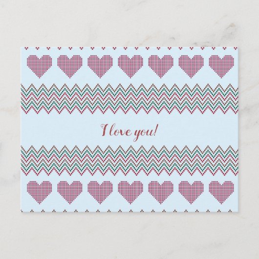 Zigzag harten briefkaart (Voorkant)
