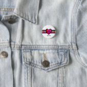 ZigZag Heart Lined Design Texted Ronde Button 3,2 Cm (In situ)