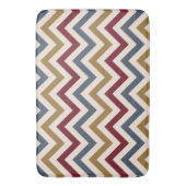 Zigzag Herhaal Ptn Gold Rood & Blauw op Cream Badmat (Voorkant Verticaal)