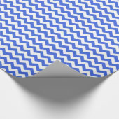 Zigzag I - White en Royal Blue Cadeaupapier (Hoek)