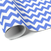Zigzag I - White en Royal Blue Cadeaupapier (Rol Hoek)