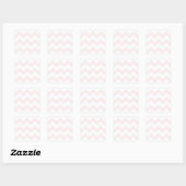 Zigzag I - Wit en Bord Roze Vierkante Sticker (Vel)