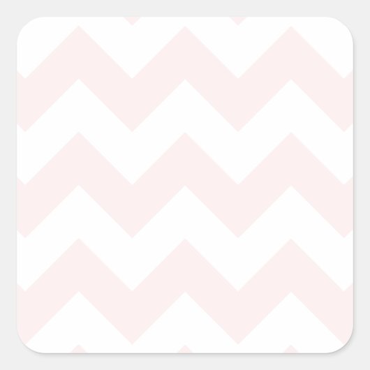 Zigzag I - Wit en Bord Roze Vierkante Sticker (Voorkant)