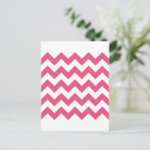 Zigzag I - Wit en Donkerroze Briefkaart (Staand voorkant)