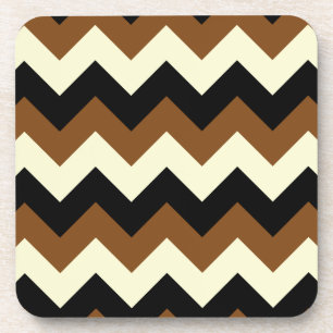 Zigzag I - Zwart, geel en bruin Onderzetter