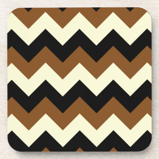 Zigzag I - Zwart, geel en bruin Onderzetter