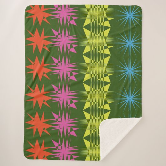 Zigzag Illustratie Sherpa Deken (Voorkant)