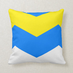 ZIGZAG in blauw en geel ~ Kussen