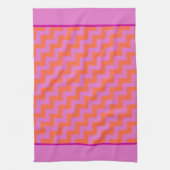Zigzag Kitchen Towel, Magenta en Oranje Tsjetsjene Theedoek (Verticaal)