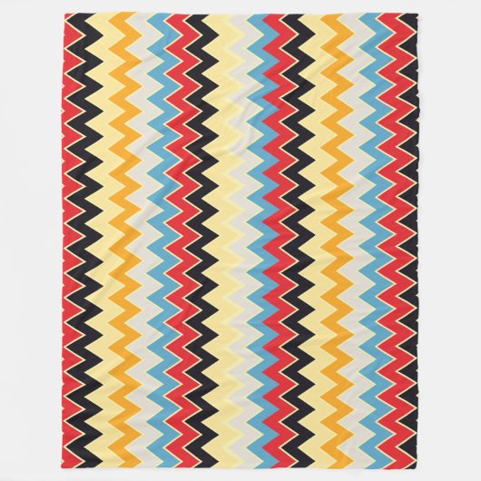 Zigzag Kleuren Lijnen Fleece Deken (Voorkant)