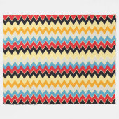 Zigzag Kleuren Lijnen Fleece Deken (Voorkant (Horizontaal))
