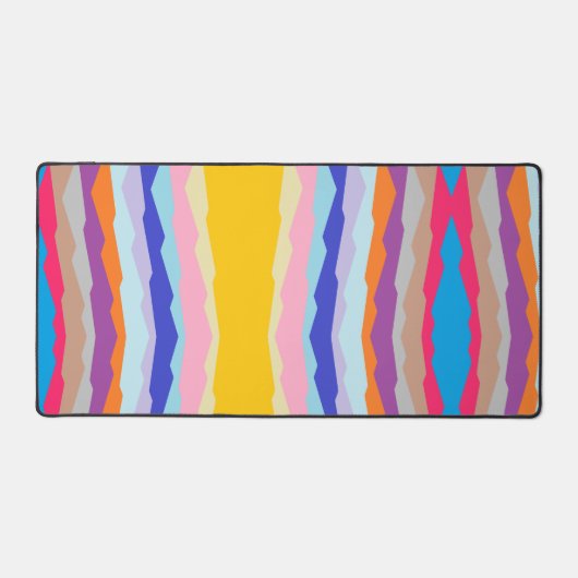 Zigzag kleurrijke strepen patroon bureaumat (Voorkant)