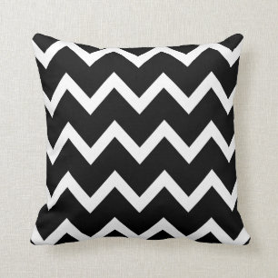 Zigzag Kussens met zwarte en witte Chevron