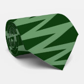 Zigzag - Leger Groen op Dark Green 003300 Stropdas (Opgerold)