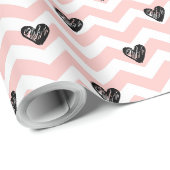 Zigzag Liefde: Moedig Hart Cadeaupapier (Rol Hoek)
