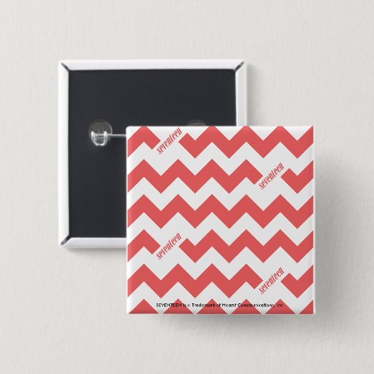 ZigZag LtRoze Vierkante Button 5,1 Cm (Voorkant /achterkant)