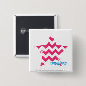 ZigZag Magenta 2 Vierkante Button 5,1 Cm (Voorkant /achterkant)