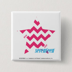 ZigZag Magenta 2 Vierkante Button 5,1 Cm