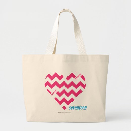 ZigZag Magenta 3 Grote Tote Bag (Voorkant)