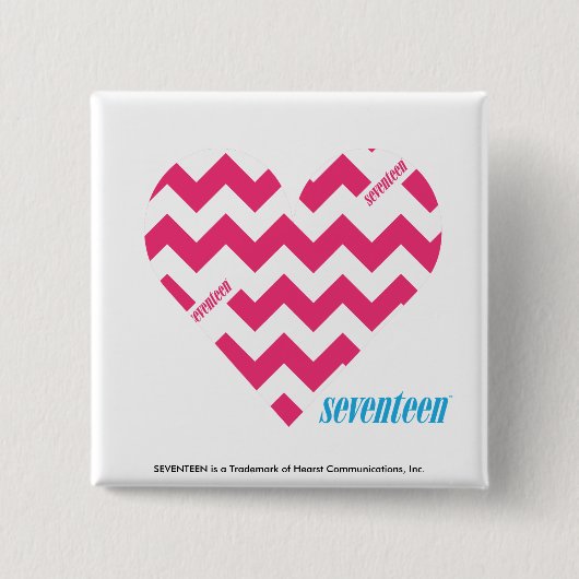 ZigZag Magenta 3 Vierkante Button 5,1 Cm (Voorkant)