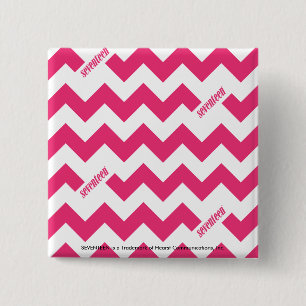 ZigZag Magenta Vierkante Button 5,1 Cm