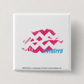 ZigZag Magenta Vierkante Button 5,1 Cm (Voorkant)