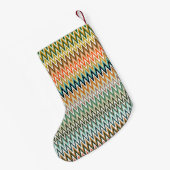 Zigzag Meerkleurig Patroon Kleine Kerstsok (Achterkant (Hangend))