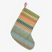 Zigzag Meerkleurig Patroon Kleine Kerstsok (Voorkant (Hangend))