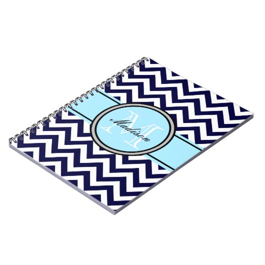 Zigzag Monogram notebook bij de marine Notitieboek (Linkerzijde)