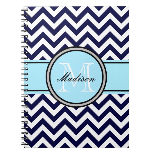  Zigzag Monogram notebook bij de marine Notitieboek (Voorkant)