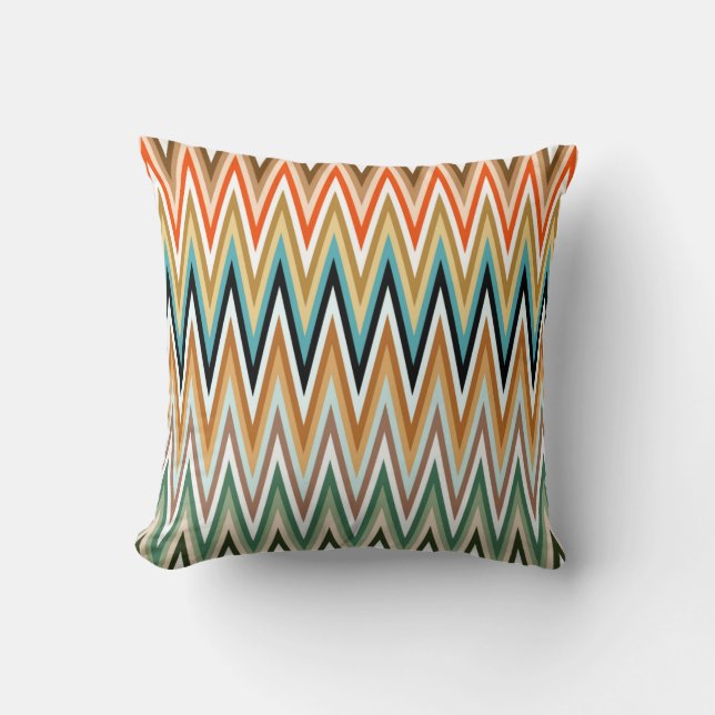 Zigzag Multicolor Pattern Kussen (Voorkant)