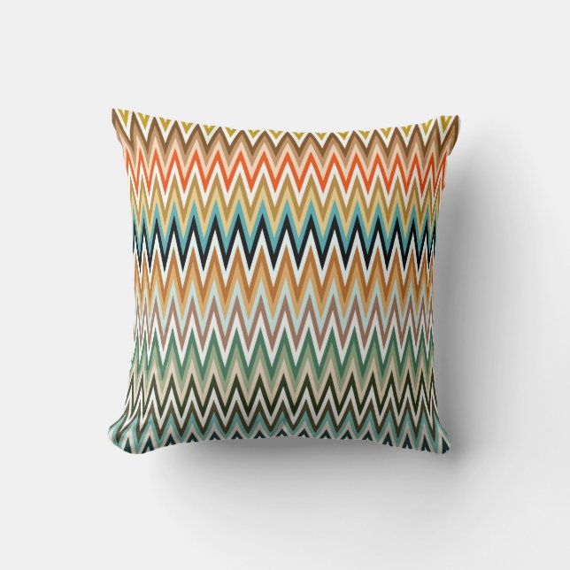 Zigzag Multicolor Pattern Kussen (Voorkant)