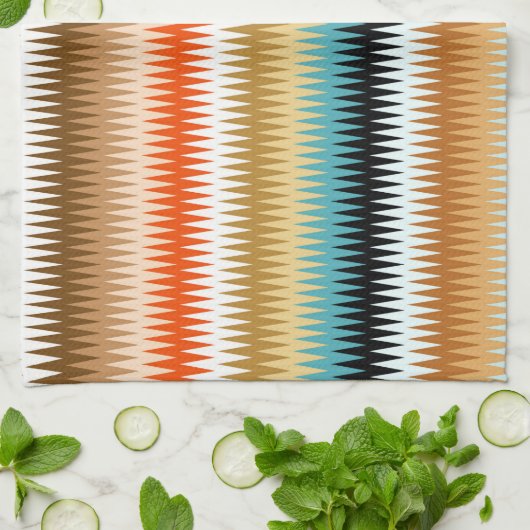 Zigzag Multicolor Pattern Theedoek (Gevouwen)