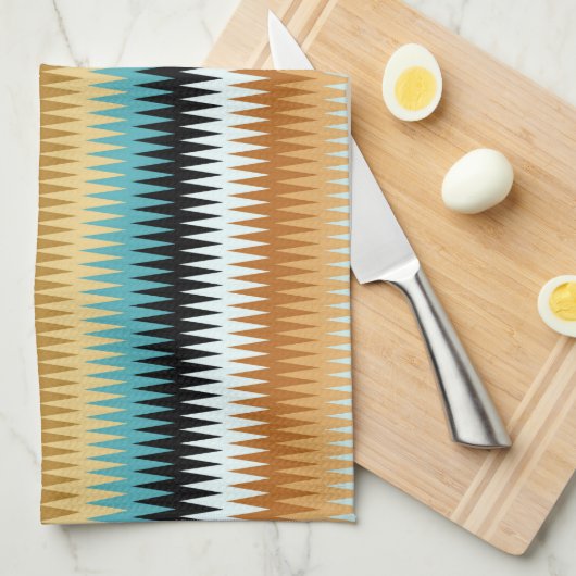 Zigzag Multicolor Pattern Theedoek (Quarter Fold)