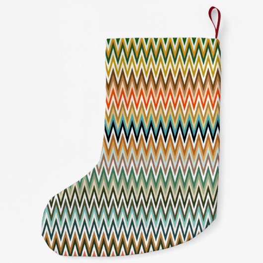 Zigzag Multicolored Pattern Kleine Kerstsok (Achterkant)