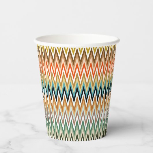 Zigzag Multicolored Pattern Papieren Bekers (Achterkant)