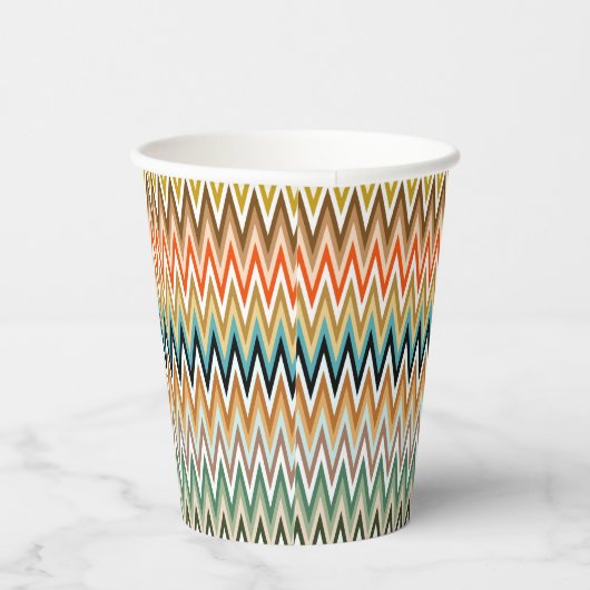 Zigzag Multicolored Pattern Papieren Bekers (Rechts)