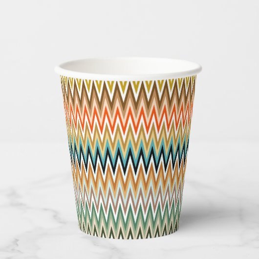 Zigzag Multicolored Pattern Papieren Bekers (Voorkant)