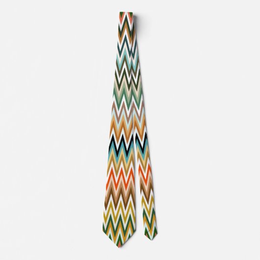 Zigzag Multicolored Pattern Stropdas (Voorkant)