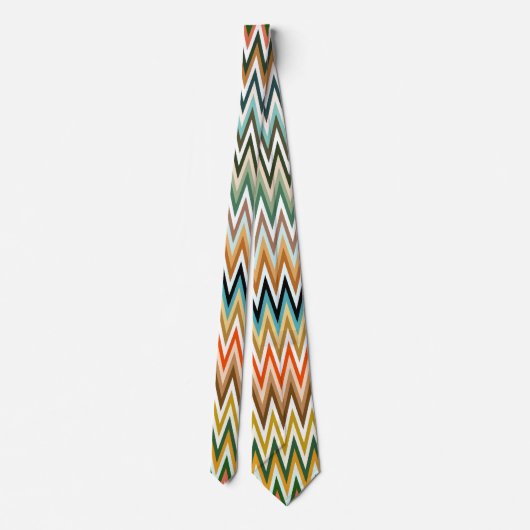 Zigzag Multicolored Pattern Stropdas (Achterkant)