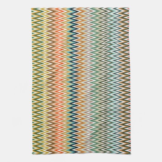 Zigzag Multicolored Pattern Theedoek (Verticaal)