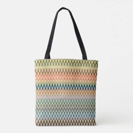 Zigzag Multicolored Pattern Tote Bag (Achterkant)