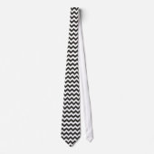 Zigzag Necktie met zwarte en witte doeken Stropdas (Voorkant)