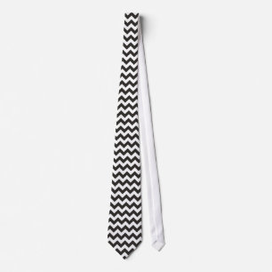 Zigzag Necktie met zwarte en witte doeken Stropdas